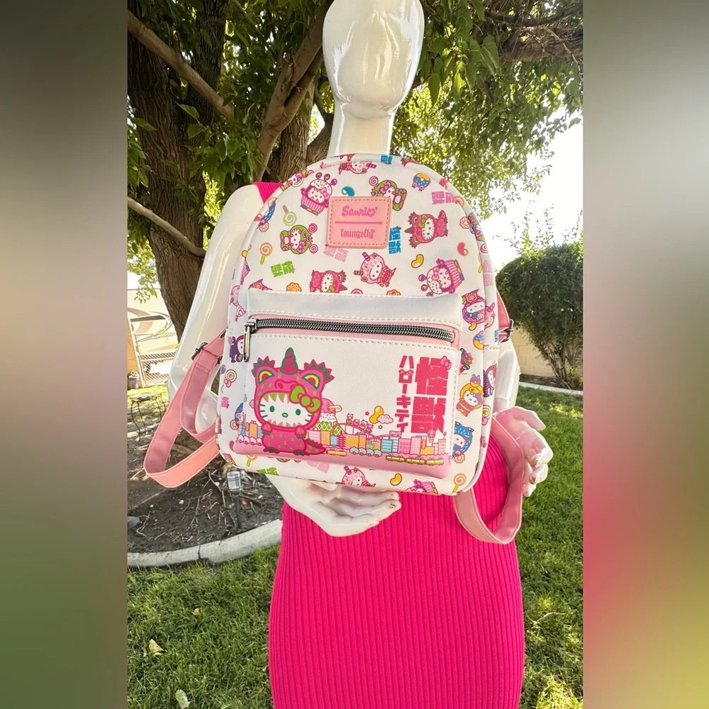 Loungefly Pink and White Kids Backpack